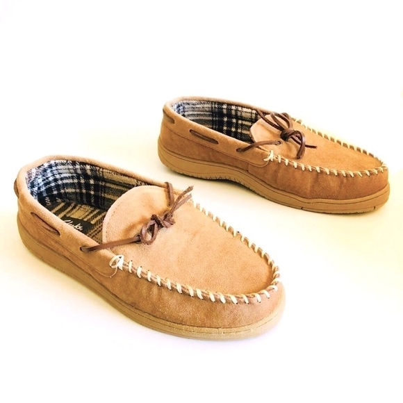 Clarks Suede Moccasin Slippers - Picture 1 of 11
